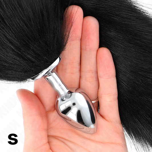 KINK - PLUG ANAL TAMAÑO P 7 X 3 CM CON COLA SINTÉTICA 40 CM NEGRO