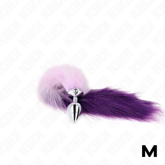KINK - PLUG ANAL TAMAÑO M 8 X 3.5 CM CON COLA SINTÉTICA 40 CM MORADO