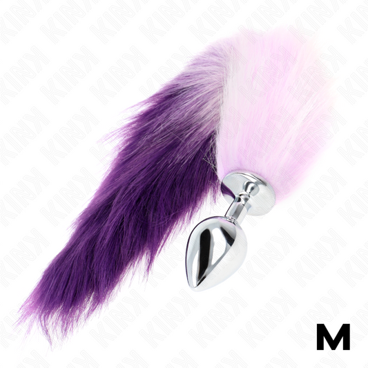 KINK - PLUG ANAL TAMAÑO M 8 X 3.5 CM CON COLA SINTÉTICA 40 CM MORADO
