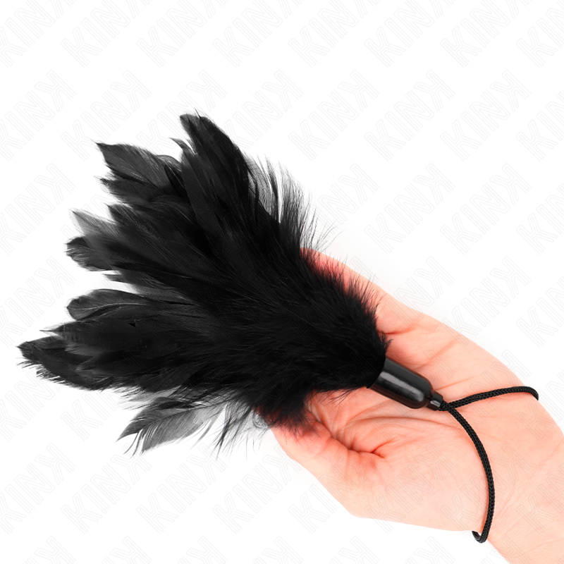 KINK - PLUMAS DE COSQUILLEO CON MANGO DE CUERDA BASE DE PLÁSTICO 15 CM