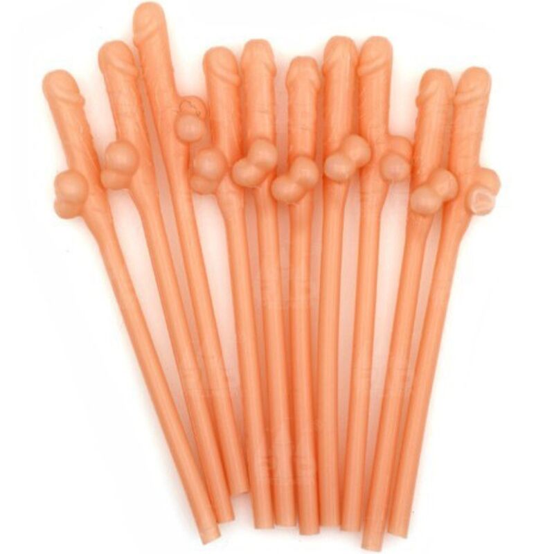 DIABLO PICANTE - 10 PAJITAS CON FORMA DE PENE