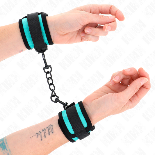 KINK - HOOK AND LOOP NYLON BIND WRIST BLACK-BLUE ADJUSTABLE 18-32 CM X 5 CM