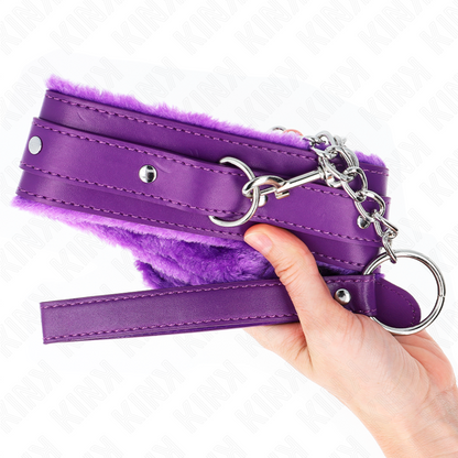 KINK - COLLAR WITH LEASH 65 CM WITH PURPLE RESTRICTIONS 36-42 CM X 5.5 CM