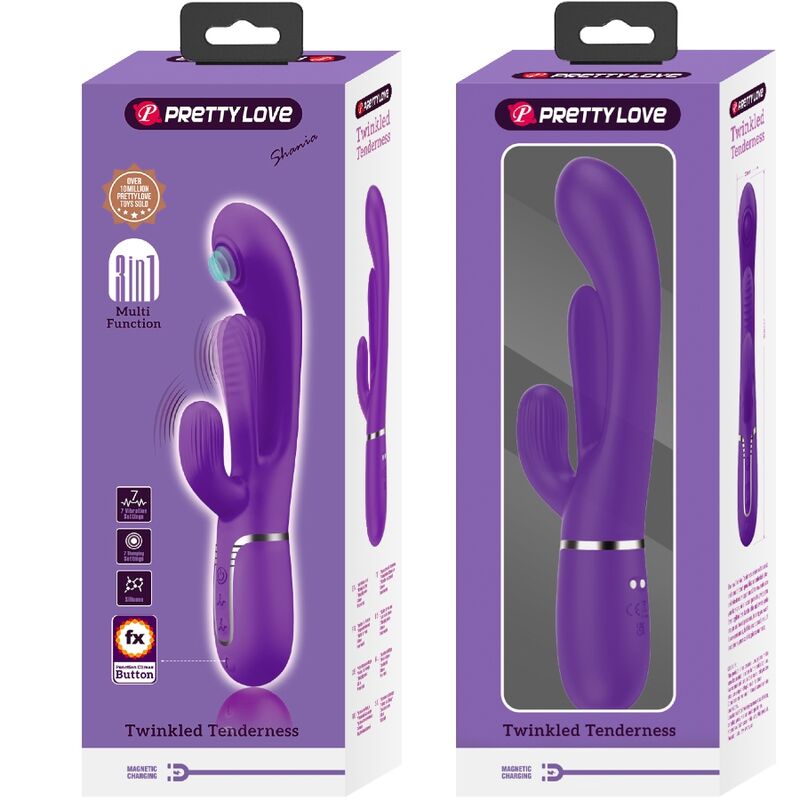 PRETTY LOVE - SHANIA TRIPLE RABBIT PURPLE MULTIFUNCTIONAL VIBRATOR
