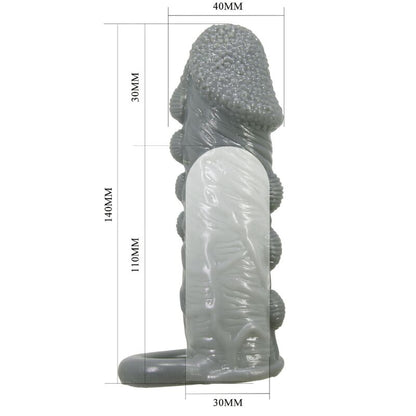 PRETTY LOVE - FUNDA REALISTA PARA AGRANDAMIENTO DEL PENE Y RETRASADO DE GRIS