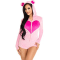 Leg Avenue - Body Urso De Veludo Rosa M