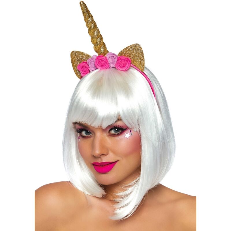 LEG AVENUE - DIADEMA DE FLOR DE UNICORNIO DORADO