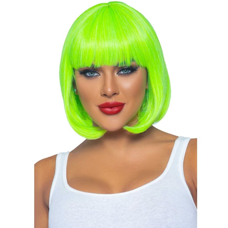 LEG AVENUE - PELUCA BOB FLUORESCENTE VERDE NEÓN