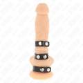 Kink - Anel De Couro Triplo Para Pênis Com Fecho De Pressão