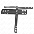 Kink - Adjustable Lined Leather Penis Cage with Ball Divider Strap