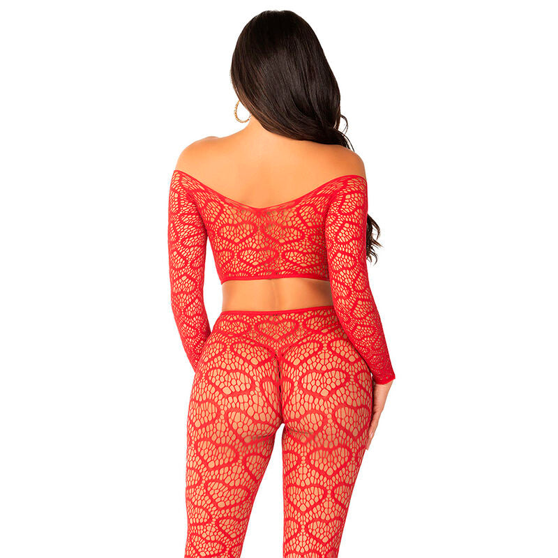 LEG AVENUE - CROP TOP + RED SOCKS ONE SIZE