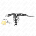 Kink - Anel De Couro Para O Pênis Com Tira De Trava 21 X 2 Cm E 5 Anéis De Metal De 3 Cm A 4 Cm