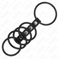 Kink - 5 Silicone Rings 3.8 cm to 4.8 cm Connected by Leather