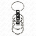 Kink - 5 Anéis De Pênis De 3,7 Cm A 5 Cm De Metal Conectados Por Couro