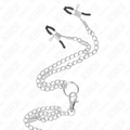 Kink - Anel De Pênis De Metal Triplo Cromado De 3 Cm A 4,5 Cm Com Corrente De Metal De 26 Cm E Clipes De Mamilo