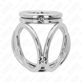 Kink - Anel Para Pênis De Metal Triplo Cromado 3,8 Cm A 5 Cm Modelo 1