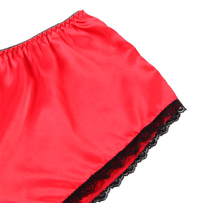 SUBBLIME - 953898 SILK AND LACE SHIRT + RED PANTIES S/M