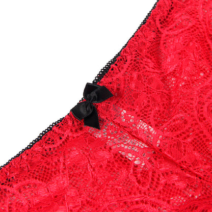 SUBBLIME - 953904 SILK AND LACE SHIRT + RED PANTIES L/GG