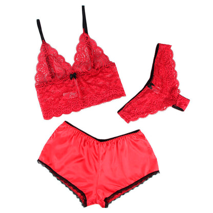 SUBBLIME - 953904 SILK AND LACE SHIRT + RED PANTIES L/GG