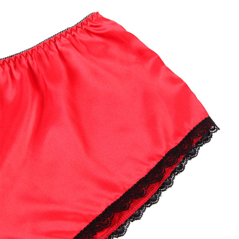 SUBBLIME - 953904 SILK AND LACE SHIRT + RED PANTIES L/GG