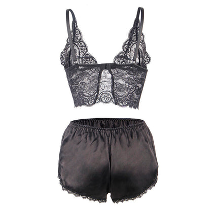 SUBBLIME - 953911 SILK AND LACE SHIRT + BLACK PANTIES S/M