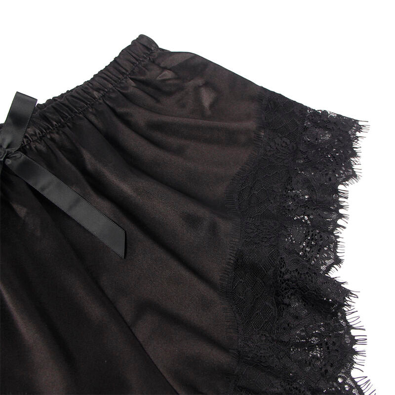 SUBBLIME - 953942 CASUAL SILK SHIRT + BLACK LACE TROUSERS L/XL