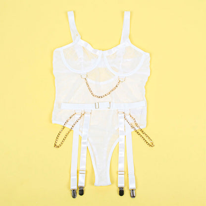 SUBBLIME - 954291 BODY CON CADENAS + LIGUERO BLANCO L/XL