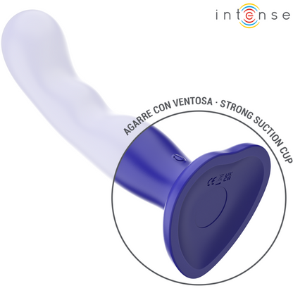 INTENSE - VIBRADOR CORTO CON VENTOSA AZUL CONTROL REMOTO