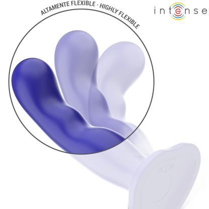 INTENSE - VIBRADOR CORTO CON VENTOSA AZUL CONTROL REMOTO