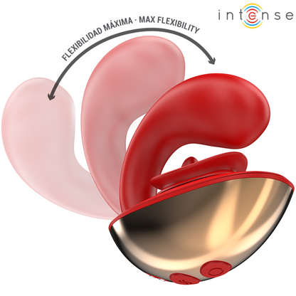 INTENSE - MARIAH U-SHAPED VIBRATOR AND STIMULATOR 10 VIBRATIONS RED