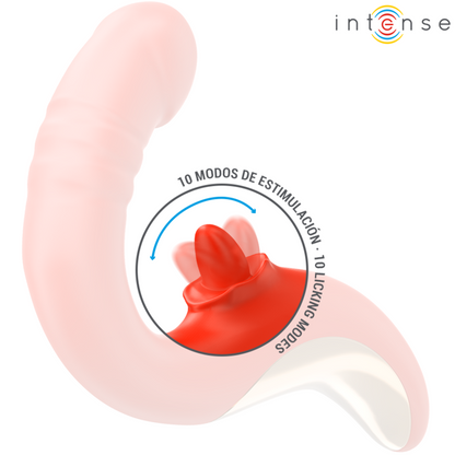 INTENSE - VIBRADOR E ESTIMULADOR PAULINA EM FORMATO U VERMELHO