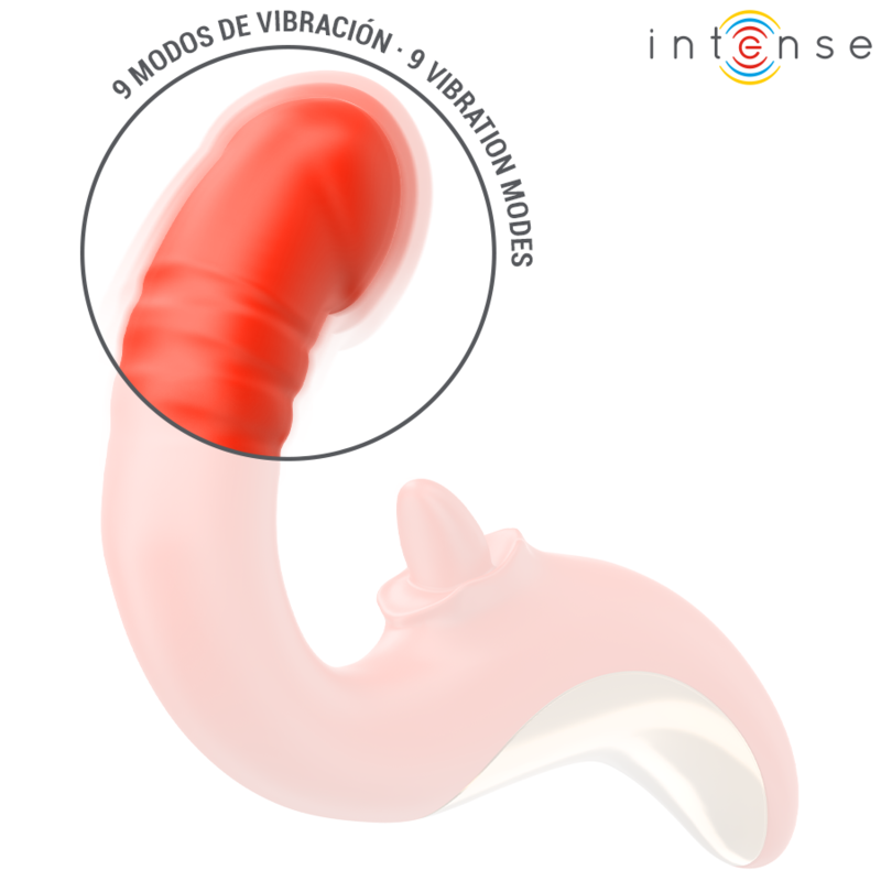INTENSE - VIBRADOR E ESTIMULADOR PAULINA EM FORMATO U VERMELHO