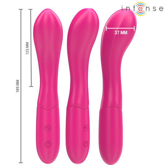 INTENSO - VIBRADOR LISET 19 CM FLEXIBLE 10 VIBRACIONES ROSA