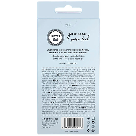 MISTER SIZE - CONDOM SIZE P 49 MM (10 UNITS)