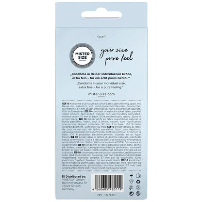 MISTER SIZE - CONDOM SIZE G 57 MM (10 UNITS)