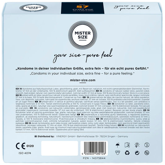 MISTER SIZE - CONDOM SIZE G 57 MM (36 UNITS)