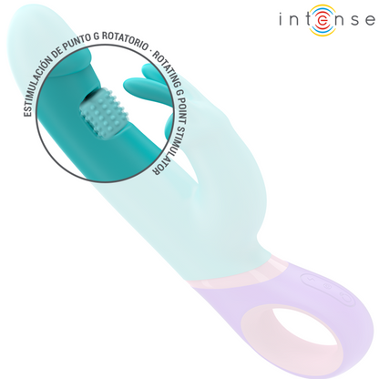 INTENSE - VIBRADOR MONICA RABBIT CON ESTIMULADOR GIRATORIO DEL PUNTO G AZUL