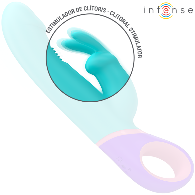 INTENSE - VIBRADOR MONICA RABBIT CON ESTIMULADOR GIRATORIO DEL PUNTO G AZUL