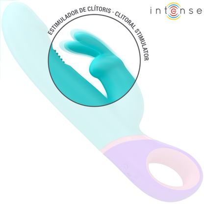 INTENSE - VIBRADOR MONICA RABBIT CON ESTIMULADOR GIRATORIO DEL PUNTO G AZUL