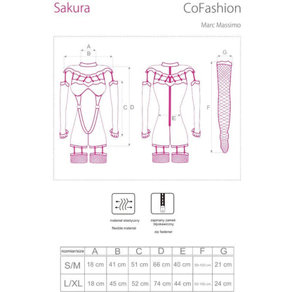 LIVCO CORSETTI MODA - SAKURA CF 90357 MONOPLAZA + GUANTES LARGOS + LIGUERO NEGRO L/GG