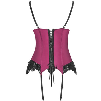 LIVCO CORSETTI MODA - AGRAFENA CF 90436 CORSET + THONG BURGUNDY S/M