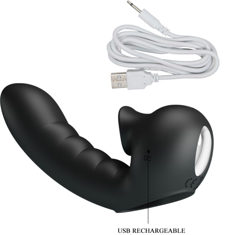 PRETTY LOVE - HOBGOBLIN VIBRATING FINGER CASE 12 VIBRATIONS + BLACK CLITORAL STIMULATOR
