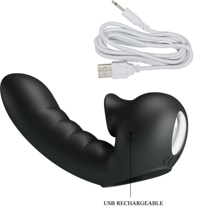 PRETTY LOVE - HOBGOBLIN VIBRATING FINGER CASE 12 VIBRATIONS + BLACK CLITORAL STIMULATOR