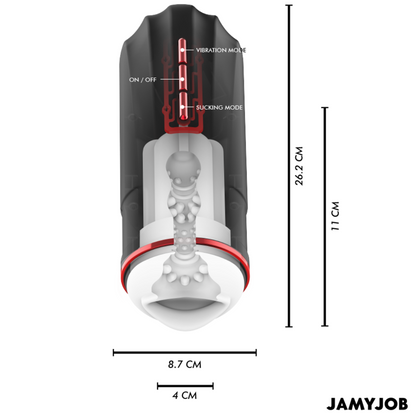 JAMYJOB - MASTURBADOR BOCAL AUTOMÁTICO MEGABITE 5 MODOS ESTIMULANDO ONDAS E VIBRAÇÃO