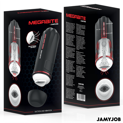JAMYJOB - MASTURBADOR BOCAL AUTOMÁTICO MEGABITE 5 MODOS ESTIMULANDO ONDAS E VIBRAÇÃO