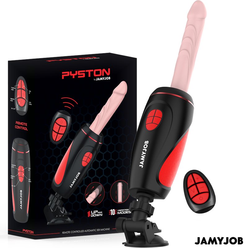 JAMYJOB - PYSTON-BASED AUTOMATIC MASTURBATOR WITH REMOTE CONTROL DILDO