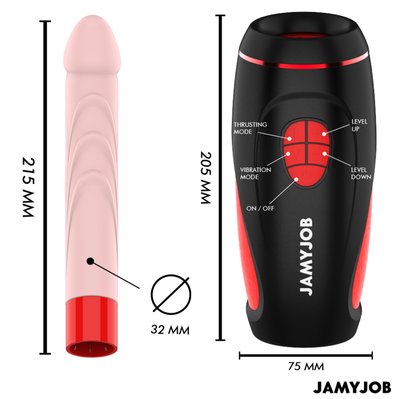 JAMYJOB - PYSTON-BASED AUTOMATIC MASTURBATOR WITH REMOTE CONTROL DILDO