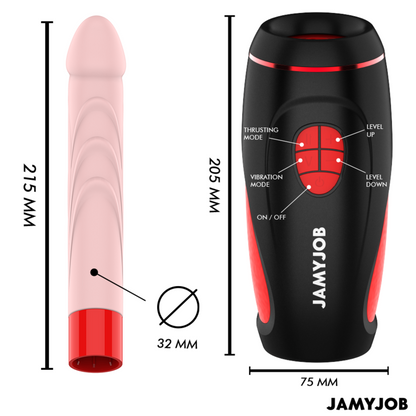 JAMYJOB - PYSTON-BASED AUTOMATIC MASTURBATOR WITH REMOTE CONTROL DILDO