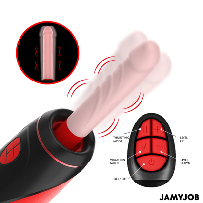 JAMYJOB - PYSTON-BASED AUTOMATIC MASTURBATOR WITH REMOTE CONTROL DILDO