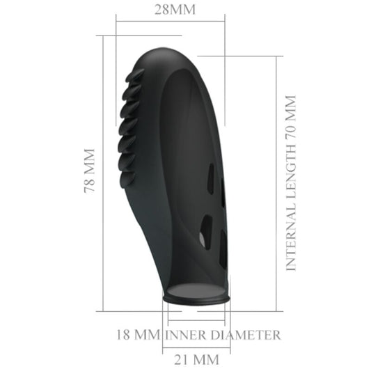 PRETTY LOVE - BLACK SILICONE FINGER VIBRATOR